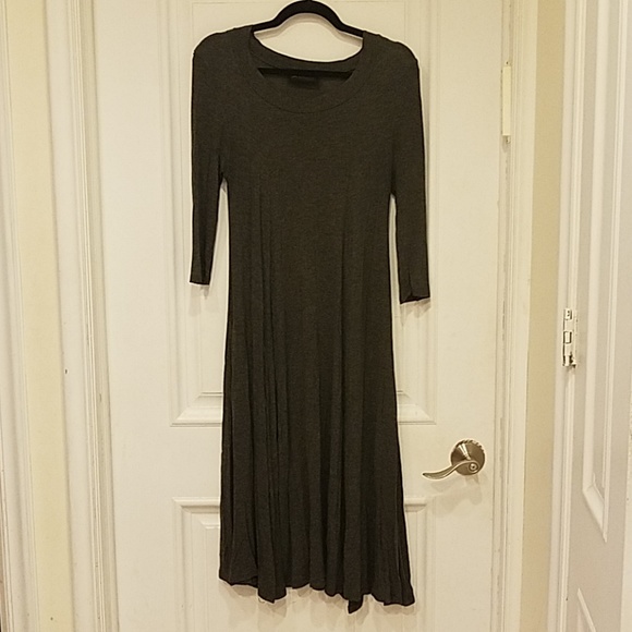Velucci | Gray flowy midi dress - Picture 1 of 5